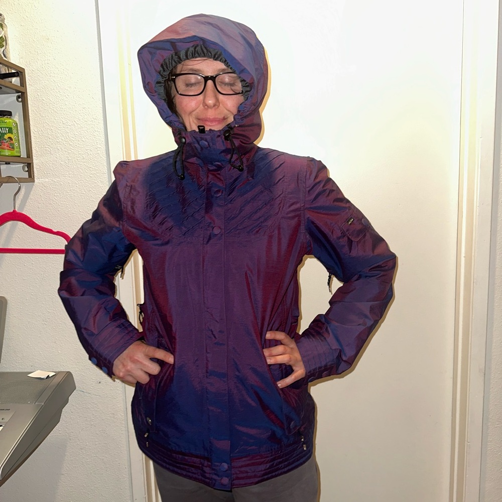 Holden Purple Ski Jacket with Hood and Weather Resistant Material